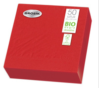 Grosik Serwetki biodegradowalne czerwone 33 x 33 cm 50 szt