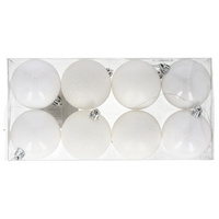 EM&EM Bombka na choinkę 8 szt 6cm biały perłowy