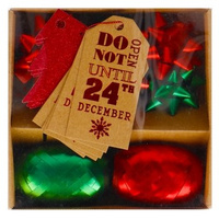 Zestaw do pakowania prezentów INCOOD tagi wstążki i rozetki BN zielony