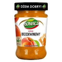 Łowicz Dżem brzoskwiniowy o obniżonej zawartości cukrów 280 g