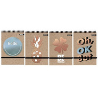 Kołonotes A6/96k. kratka, zamykany na gumkę - Kraft Liner HS - Rexus