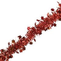 Łańcuch z gwiazdkami / śnieżynkami czerwony