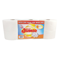 SŁONIK JUMBO Papier toaletowy jumbo maxi 6 rolek 2-warstwowy