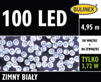 Lampki 100 LED biały zimny z zasilaczem, 4,95 M dekoracji, na zewnątrz i do wnętrz