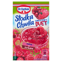 Dr Oetker Słodka Chwila Owocowy Duet Kisiel z kawałkami owoców malina & żurawina 32g