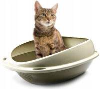 Kuweta plastikowa z ramką, owalna; nowoczesny włoski design; duża: 56,8 x 39,5 x 20 cm