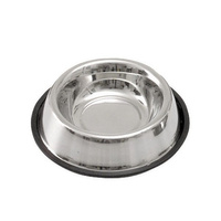 Miska metalowa "Lupipets" ze stali nierdzewnej, dla kotów i małych psów, nagumie, antypoślizgowa, pojemność 0,45 litra