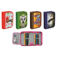 Piórnik szkolny GIMBOO z wyposażeniem  15 elementów econ mix wzorów