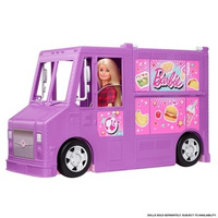 Barbie Foodtruck Zestaw do zabawy Otwierana furgonetka z „jedzeniem” + ponad 30 akcesoriów