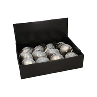 EM&EM Bombka na choinkę szara 12 szt.