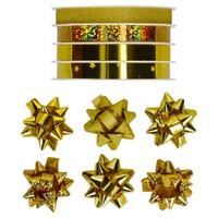 Zestaw do pakowania INCOOD prezentów wstążki rozetki mix złoty