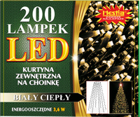 Kurtyna na choinkę na ringu 200 punktów świetlnych