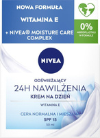 NIVEA 24H Booster Nawilżenia + Odświeżenie Lekki krem na dzień cera normalna i mieszana 50 ml
