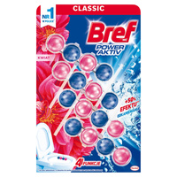 Bref Power Aktiv Zawieszka myjąco-zapachowa do muszli WC kwiatowa świeżość 4 x 50 g