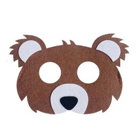 Maska filcowa Miś, 18x12 cm