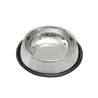 Miska metalowa lupipets ze stali nierdzewnej dla kotów i małych psów, nagumie, antypoślizgowa; pojemność 0,25 litra;