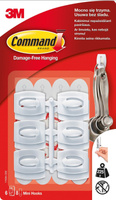 Haki Command™ wielokrotnego użytku, małe, 6 haczyków, 8 małych pasków,