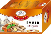 Malwa Sunny Garden Imbir z kurkumą herbatka ziołowa aromatyzowana 40 g (20 x 2 g)