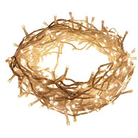 Lampki 200 LED sople z programatorem na transformator + dodatkowe gniazdo na białym kablu warm white