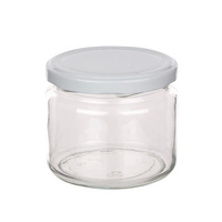 Słoik 330 ml z zakrętką białą fi 82 (6 zaczepowa) komplet 6 sztuk