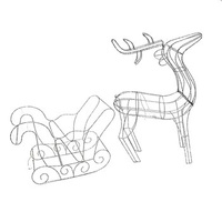 Renifer z saniami 390 LED