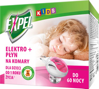 EXPEL Kids - elektro + płyn na komary 60 nocy 40ml