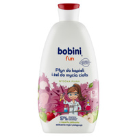 BOBINI Fun Płyn do kąpieli i żel do mycia Wysoka piana o zapachu jabłuszka 500ml