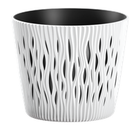 Doniczka Prosperplast Sandy Round DSR130 biała, z wkładem