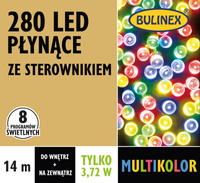 Lampki 280 LED multikolor płynące ze sterownikiem i zasilaczem, 14M dekoracji, na zewnątrz i do wnętrz