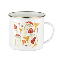 Kubek emaliowany prosty grzybki 12cm/1,25L Florina