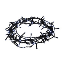 Girlanda 300 LED do użytku zewnętrznego sterowana aplikacją. 500 cm kabel zasilający czarny, odstęp między lampkami 5 cm, kolor światła zimny biały