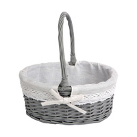Koszyk wiklinowy szary z rączką 26x17x11(25) cm