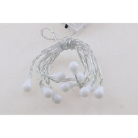 EM&EM Girlanda kulki białe 10 LED zimne światło 1,2m