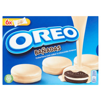 Oreo Ciastka kakaowe z nadzieniem o smaku waniliowym oblane białą polewą 246 g (12 sztuk)
