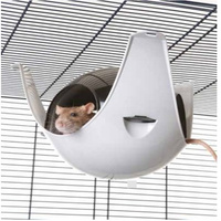 Domek dla małych gryzoni "Sputnik"; duży,  wymiary:  30 x 26,9 x 15,6 cm;  kolory:  czarno-szary,  zielono-niebieski