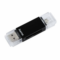 Czytnik kart pamięci SD/microSD HAMA 2w1 USB/microUSB czarny