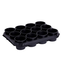 Vefi  Doniczki okrągłe 8 cm (12szt.) + podstawka