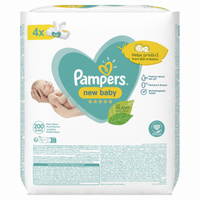 Pampers New Baby Chusteczki 4 opakowania = 200 chusteczek