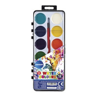 Farby akwarelowe 12 kolorów 30mm 82674 Centrum