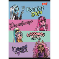 Unipap zeszyt okładka laminowana A5, 16 kartek, linia podwójna dwukolorowa Monster High