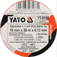 Taśma elektroizolacyjna 19mmx20mx0,13mm, czerwona Yato