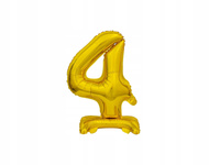 Balon foliowy B&C Cyfra stojąca 4, złota, 38 cm