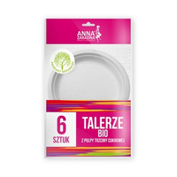 Anna Zaradna Talerze bio z pulpy trzciny cukrowej 6szt.