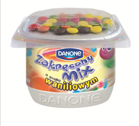 Danone Zakręcony Mix Jogurt o smaku waniliowym 125 g