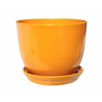 Doniczka CLASSIC 13,5 z podstawkiem miodowa