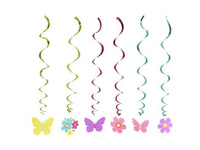 Wirujące dekoracje - kwiatuszki i motylki