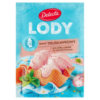 Lody w proszku 57g smak truskawkowy Delecta