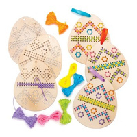 Drewniany zestaw kreatywny - pisanki z haftem