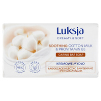 Luksja Creamy & Soft Kremowe mydło w kostcemleczko bawełniane i Prowitamina B5 90g