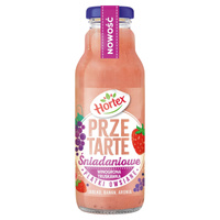 Hortex Przetarte Śniadaniowe Winogrona, truskawka, płatki owsiane butelka szklana 300ml